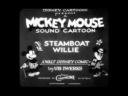 The title card of Steamboat Willie credits both Walt Disney and Ub Iwerks