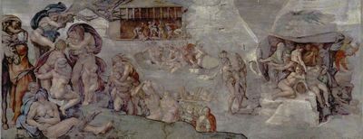 Michelangelo Buonarroti, The Deluge, Sistine Chapel, the Vatican.